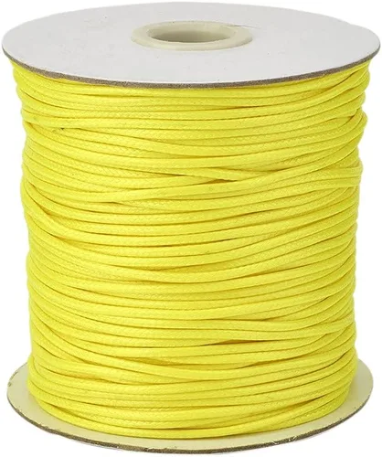 Miniatura 40 de Cheriswelry 90 yardas/rollo de 0.079 pulgadas, cordón encerado negro de poliéster coreano, joyería de cuentas, hilos para manualidades, cuerda