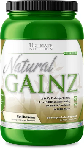 Miniatura 6 de Ultimate Nutrition Natural Gainz Proteína de suero en polvo – Proteína ganadora natural con caseína micelar y proteína de leche, mantequilla de maní