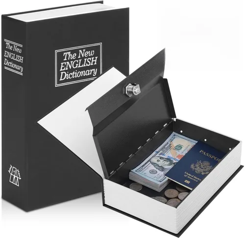 Miniatura 11 de KYODOLED - Caja fuerte con forma de libro, con cerradura de combinación, caja portátil de seguridad secreta, para ocultar dinero, metálica