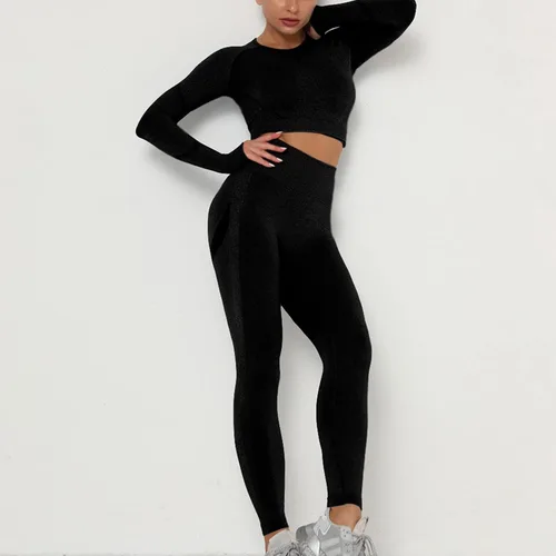 Miniatura 8 de Lu's Chic Conjunto corto de dos piezas para mujer, conjunto de yoga y entrenamiento de cintura alta
