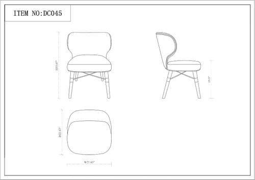Miniatura 3 de Manhattan Comfort Silla de comedor Strine Velvet en color azul
