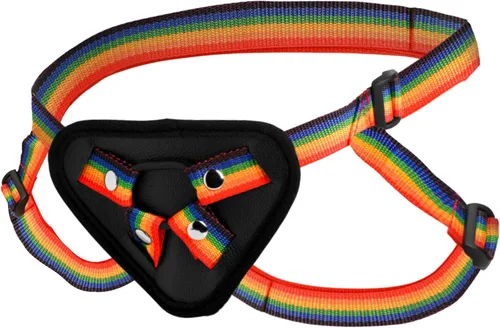 Miniatura 3 de Strap-U Ride The Rainbow con junta tórica universal que se adapta a cualquier consolador de correa. Arnés sexual para mujer, lavable a máquina
