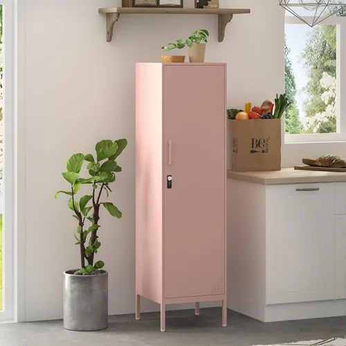 Miniatura 18 de Gabinete de almacenamiento de metal 35.4 "H Armario de almacenamiento con bloqueo Con 2 estantes y puertas ajustables, pequeño armario