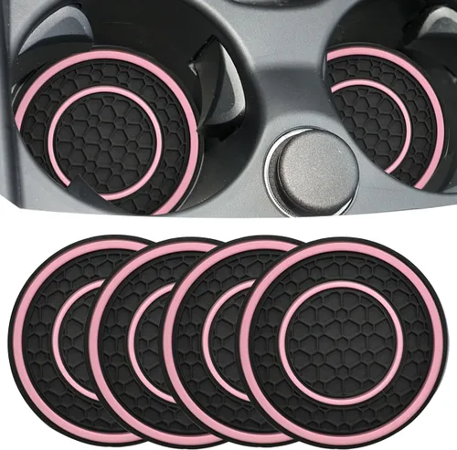 Miniatura 12 de Posavasos para automóvil, universales, impermeables, antideslizantes, portavasos a prueba de filtraciones, accesorios para el interior del Negro