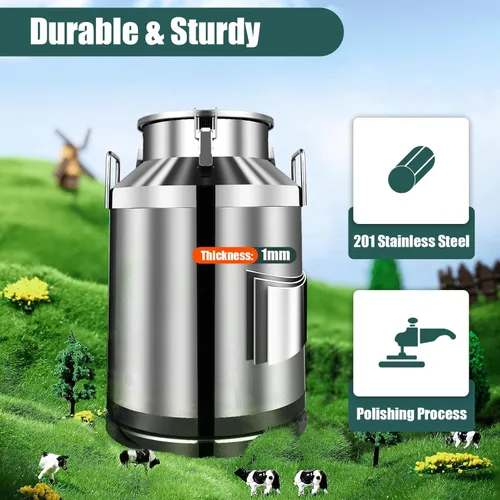 Miniatura 3 de Latas de leche de acero inoxidable de 60L/15.85 galones-Barriles de transporte de leche, cubo de leche, jarra de aceite, barril de vino, barriles