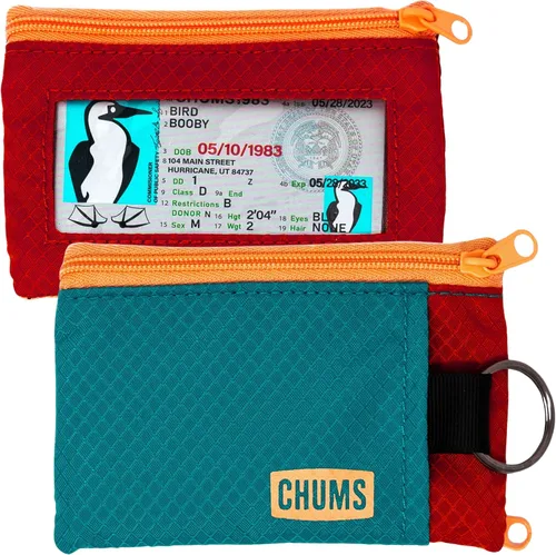 Miniatura 16 de Chums Surfshorts Cartera - Cartera ligera y delgada con bloqueo RFID y ventana de identificación transparente - Con cremallera, cartera minimalista