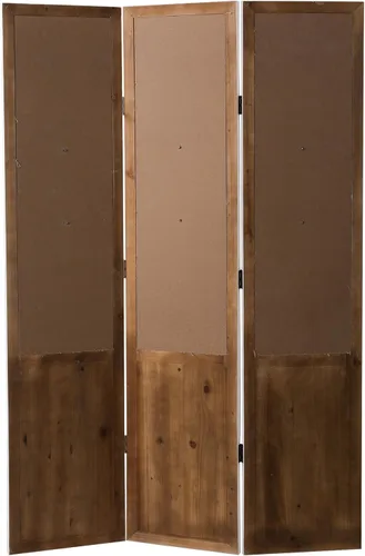 Miniatura 8 de SOFE Separador de habitación de madera de 3 paneles de 6 pies de alto, paneles plegables de pantalla de tocador rústico, divisor de pared decorativo
