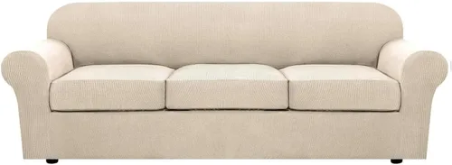 Miniatura 18 de H.VERSAILTEX - 3 fundas de sofá elásticas para 2 cojines de sofá. Fundas para muebles de sala de estar (funda base más 2 fundas de cojín de asiento)