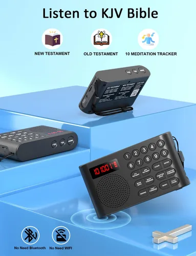 Miniatura 2 de iGuerburn KJV Audio - Reproductor de Biblia para personas mayores, Biblia electrónica antigua y nueva versión en versión King James, Biblia hablante