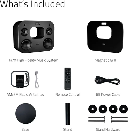 Miniatura 9 de Fluance Fi70 Sistema de música inalámbrico de alta fidelidad de tres vías con potente amplificador y subwoofers dobles de 8 pulgadas (ceniza negra)