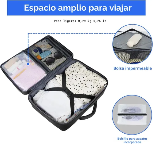 Miniatura 5 de Taygeer Mochila de viaje para laptop para hombres y mujeres, mochila de viaje aprobada por avión con bolsillo para botella de agua, bolsa de Negro