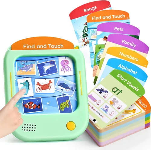 JoyCat Tableta de aprendizaje para niños, aprende a leer con 156 páginas, más de 600 palabras, más de 40 temas, más de 100 juegos interactivos,