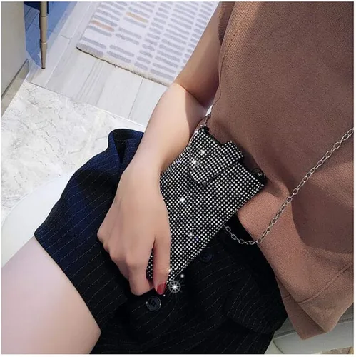 Miniatura 9 de Happyera Bling Rhinestone Evening Handbag Cell Phone Purse Wallet Clutch Crossbody Bag