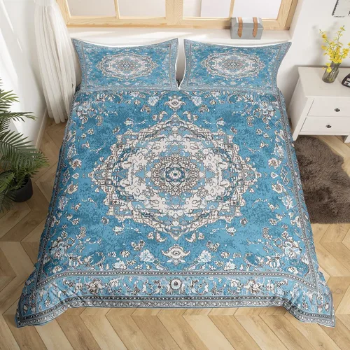 Miniatura 24 de Erosebridal Funda de edredón floral exótica tamaño Queen, juego de ropa de cama bohemio, funda de edredón tribal exótica floral bohemia, flores