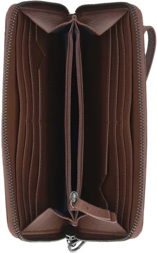 Miniatura 3 de Harley-Davidson Cartera de cuero con cremallera clásica para mujer w/Wristlet - Marrón, Marrón