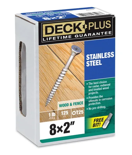 Miniatura 72 de Deck Plus Tornillos para Madera Exterior y Cercas con Revestimiento Epoxi de 2-1/2 Pulgadas #10 x 2-1/2" Torx/Star Drive Incluido Rosca Gruesa, Verde