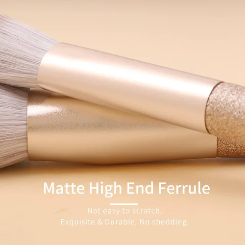 Miniatura 5 de ENZO KEN Juego de brochas de maquillaje de cabello natural profesional, juego de brochas de maquillaje de pelo de zorro con estuche, juego