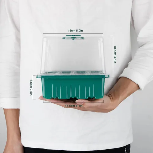 Miniatura 7 de Bandeja de inicio de semillas con luz de crecimiento, kit de inicio de semillas, bandejas de inicio de germinación de plantas con cúpula de humedad
