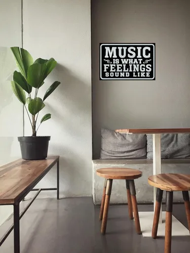 Miniatura 4 de Cusde Music Is What Feelings Sound Like - Decoración de pared inspiradora, letrero de lata con música, regalos para amantes de la música, carteles