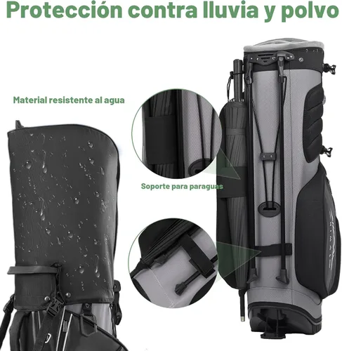 Miniatura 6 de UNIHIMAl Bolsa de golf de 14 vías, bolsa de golf de piel sintética para hombres y mujeres con parte superior de felpa, 10 bolsillos