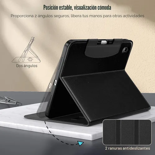 Miniatura 4 de MoKo Funda para iPad A16 de 11 pulgadas, funda para iPad de 11ª/10ª generación (2025/2022) con soporte para lápices y bolsillo, cubierta de soporte