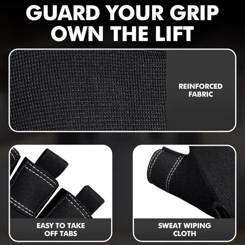 Miniatura 5 de Guantes de gimnasio para levantamiento de pesas, guantes de entrenamiento con protección completa de la palma, guantes de fitness transpirables
