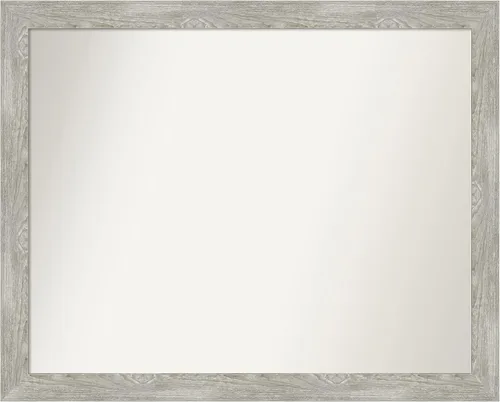 Miniatura 403 de Amanti Art Espejo de baño gris para sobre el fregadero, 31 x 48 pulgadas, espejo de tocador rectangular estrecho de color gris, marco de madera
