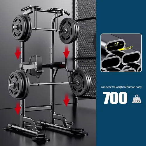 Miniatura 3 de Power Tower - Estación de dominadas y inmersión de altura ajustable, multifunción para entrenamiento de fuerza en el hogar, estación de X