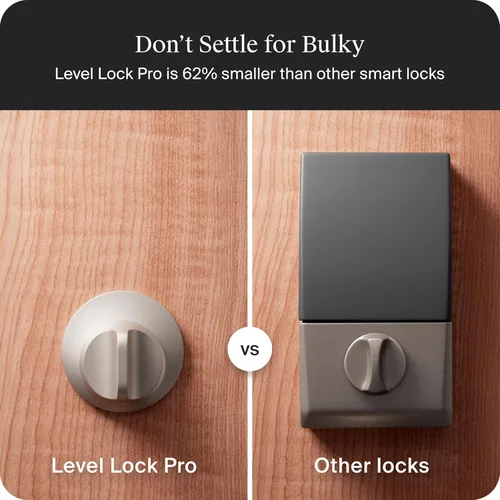Miniatura 2 de Level Lock Pro - Cerradura inteligente más pequeña, rápida e innovadora del mundo - Cerrojo de seguridad de materia sobre rosca más llave Apple Home