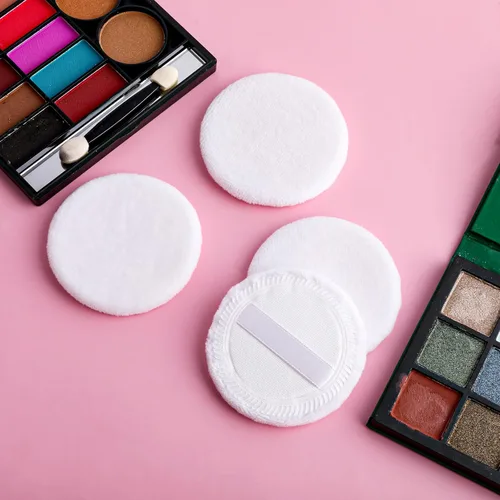 Miniatura 6 de WLLHYF 12 unidades de polvo de maquillaje de algodón rosa, soplos de polvo redondos para maquillaje facial en polvo de terciopelo para polvo suelto