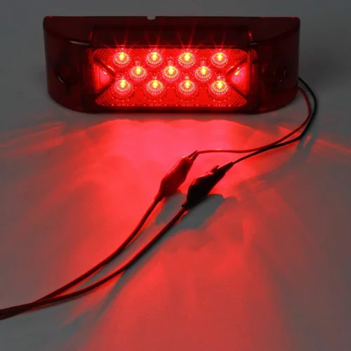 Miniatura 4 de Partsam Luces de marcador LED rectangulares de 2" X 6" con 13 diodos con reflector (2 rojos+10 ámbar)