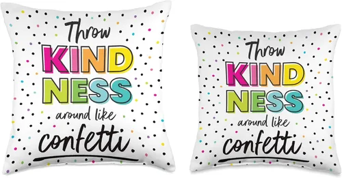 Miniatura 3 de Carson Dellosa Education Happy Place Kindness Around Like - Almohada de confeti, 16 x 16 pulgadas, multicolor