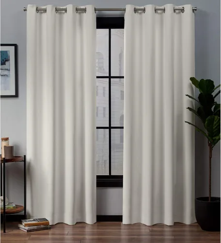 Miniatura 17 de Exclusive Home Curtains - Par de paneles de cortinas, modelo Academy, con ojales para bloqueo total de luz Blanco