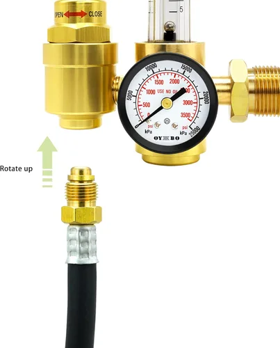 Miniatura 4 de Manguera de soldadura de gas inerte de 5 pies - Manguera adaptadora de regulador de medidor de flujo de argón - Mig Tig, accesorios UNF-18RH de 5/8