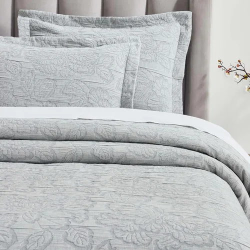 Miniatura 10 de Superior Juego de colcha de algodón con diseño de flor de lis, mantas cálidas, ropa de cama para todas las estaciones, decoración de dormitorio
