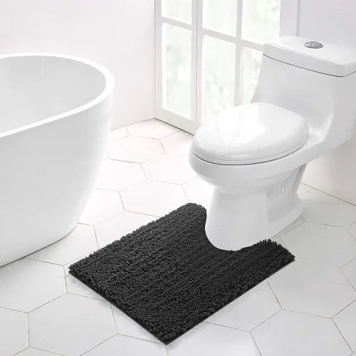 Miniatura 166 de Walensee Alfombra de baño antideslizante (24x17 pulgadas, rosa polvoriento) absorbente de agua, súper suave, lanuda de felpilla, lavable a máquina