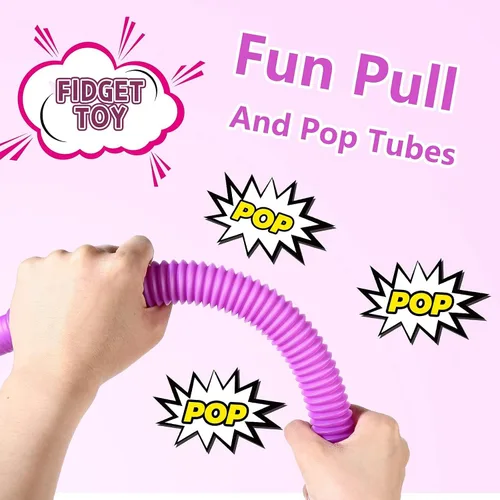 Miniatura 5 de Vanblue Tubos sensoriales para ansiedad grandes, 8 unidades, juguetes sensoriales de verano para niños pequeños, regalos de fiesta con autismo