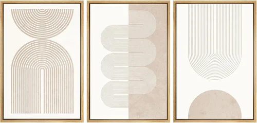 Miniatura 139 de SIGNWIN Lienzo enmarcado para pared, juego de arte abstracto de serenidad costera, ilustraciones abstractas junto al mar, arte moderno, decorativo
