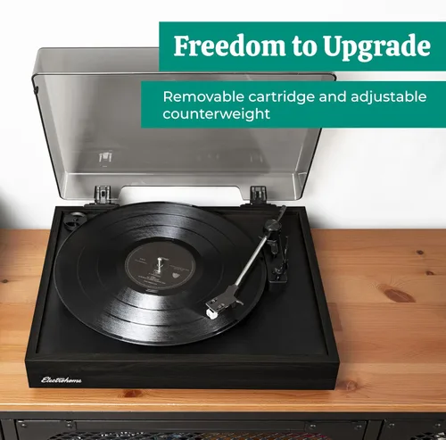 Miniatura 3 de Electrohome Montrose - Reproductor de discos de vinilo actualizable con Huntley, altavoces Bluetooth alimentados, controlador de 3 pulgadas, para un