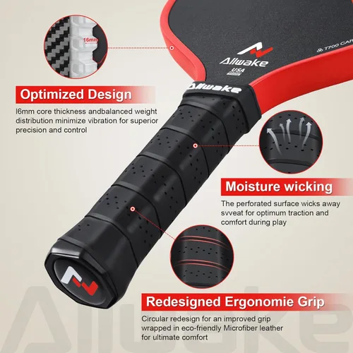 Miniatura 3 de T700 Carbon Fiber Pickleball Paddles - USAPA Approved 8.0oz Lightweight Design Honeycomb Polymer Core for Control & Power Textured Surface +