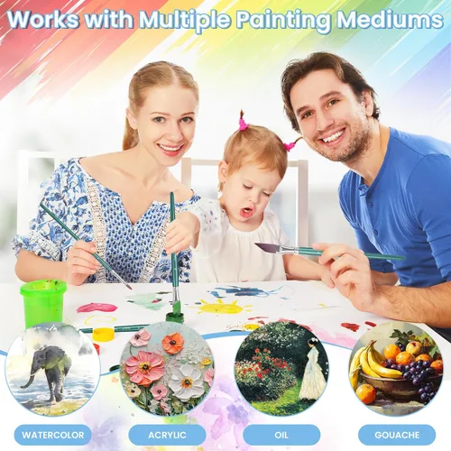 Miniatura 4 de Juego de pinceles de pintura para artista, 12 pinceles de acuarela profesionales, pinceles de color de agua, redondos planos, delineador, filbert