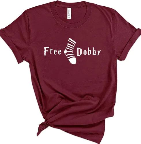 Miniatura 2 de Camisetas de Dobby gratis, regalo divertido para mujeres y hombres, calcetines gratis, camiseta gráfica, ropa casual de manga para verano, regalos