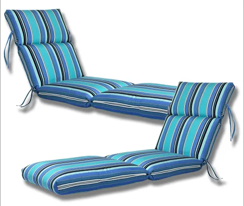 Miniatura 7 de Comfort Classics Inc. Sunbrella - Juego de 2 colchonetas acanalado para camastro en interior y exterior de 22 x 74 x 5 pulgadas (55.8 x 188 x 12 cm)