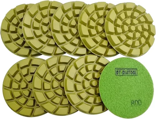Miniatura 20 de DT-DIATOOL Almohadillas de pulido de diamante para piso, resina de terrazo, diámetro del suelo, grano de 4 pulgadas, 800 unidades, 6