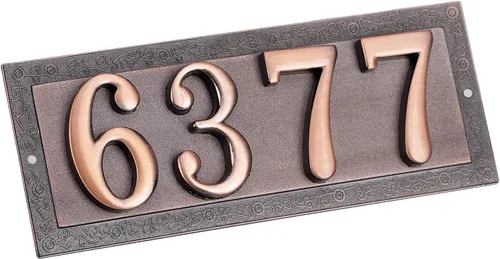 Miniatura 20 de GREUS Letrero personalizado con número de casa, placa de dirección personalizada, pizarra para interiores y exteriores, letreros decorativos