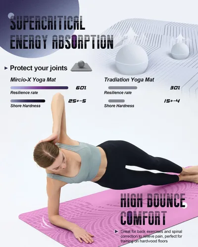 Miniatura 4 de LOLLIPOP Thick Yoga Mat, Non-Slip Exercise Mat for Yoga, Pilates, Stretching Fitness & Exercise Mat with Easy-Cinch Carrier Strap Piruletas de bruja