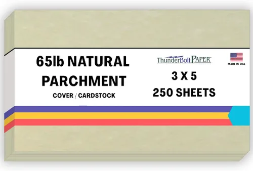 Miniatura 26 de 25 hojas de papel de cubierta de pergamino natural de 65 libras de 8.5 x 11 pulgadas, hojas de colores con peso de cartulina de 8.5 x 11 pulgadas
