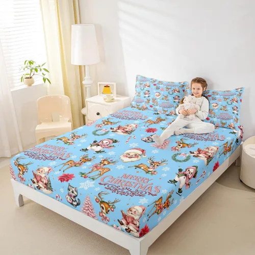 Miniatura 7 de Erosebridal Divertida sábana bajera ajustable de Halloween para niños, lindo juego de ropa de cama de calabaza fantasma, decoración de Halloween