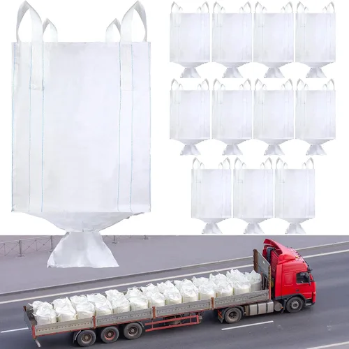 Miniatura 8 de 6 bolsas FIBC a granel de 35 pulgadas de largo x 35 pulgadas de ancho x 43 pulgadas de alto, soporta hasta 3300 libras (SWL) saco de polipropileno