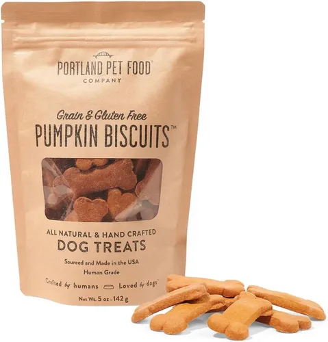 Miniatura 12 de Portland Pet Food Company - Golosinas naturales para perros, variedad de galletas de calabaza y pan de jengibre y tocino para perros, sin granos